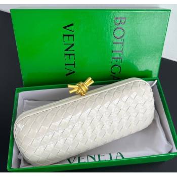 Bottega Veneta Knot Long Clutch in Intreccio Leather Milk White 2025 0801 (WT-250801024)