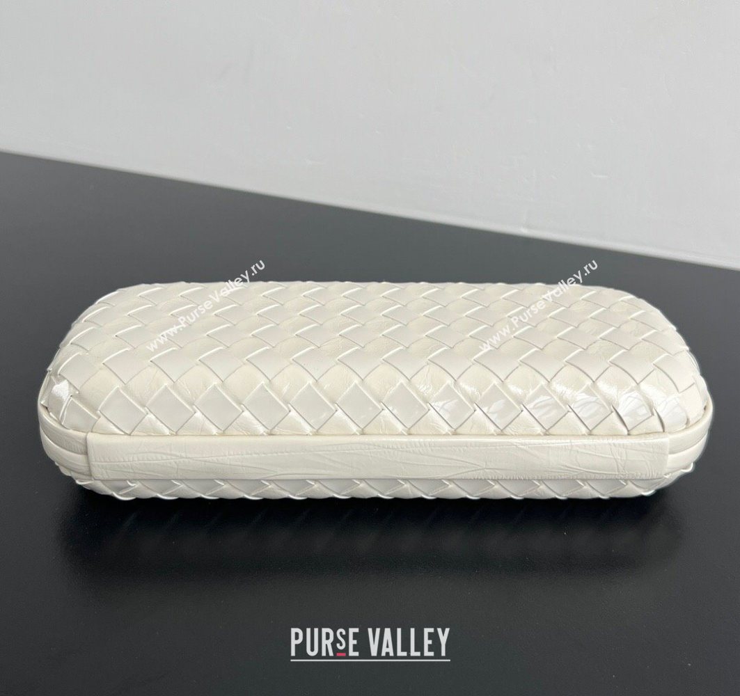 Bottega Veneta Knot Long Clutch in Intreccio Leather Milk White 2025 0801 (WT-250801024)