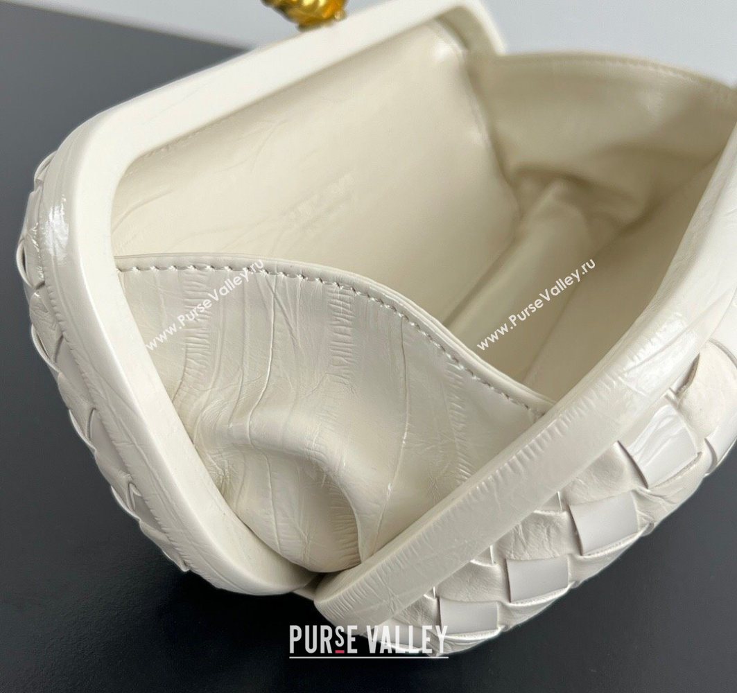 Bottega Veneta Knot Long Clutch in Intreccio Leather Milk White 2025 0801 (WT-250801024)