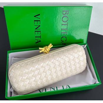 Bottega Veneta Knot Long Clutch in Intreccio Leather Cream White 2025 0801 (WT-250801025)