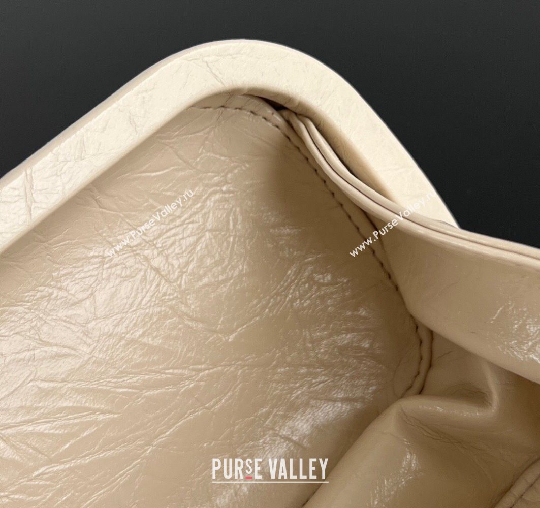 Bottega Veneta Knot Long Clutch in Intreccio Leather Cream White 2025 0801 (WT-250801025)