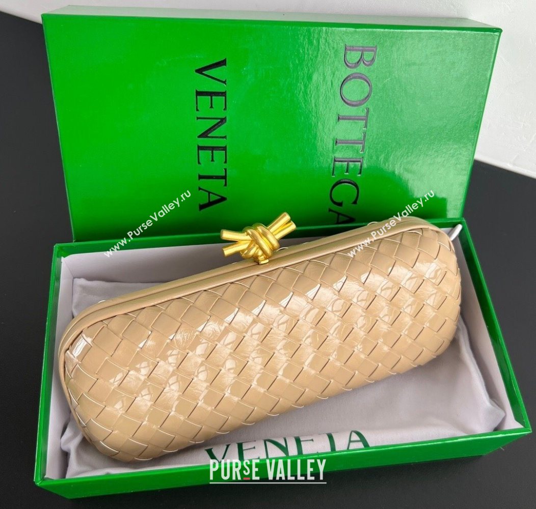 Bottega Veneta Knot Long Clutch in Intreccio Leather Apricot 2025 0801 (WT-250801026)