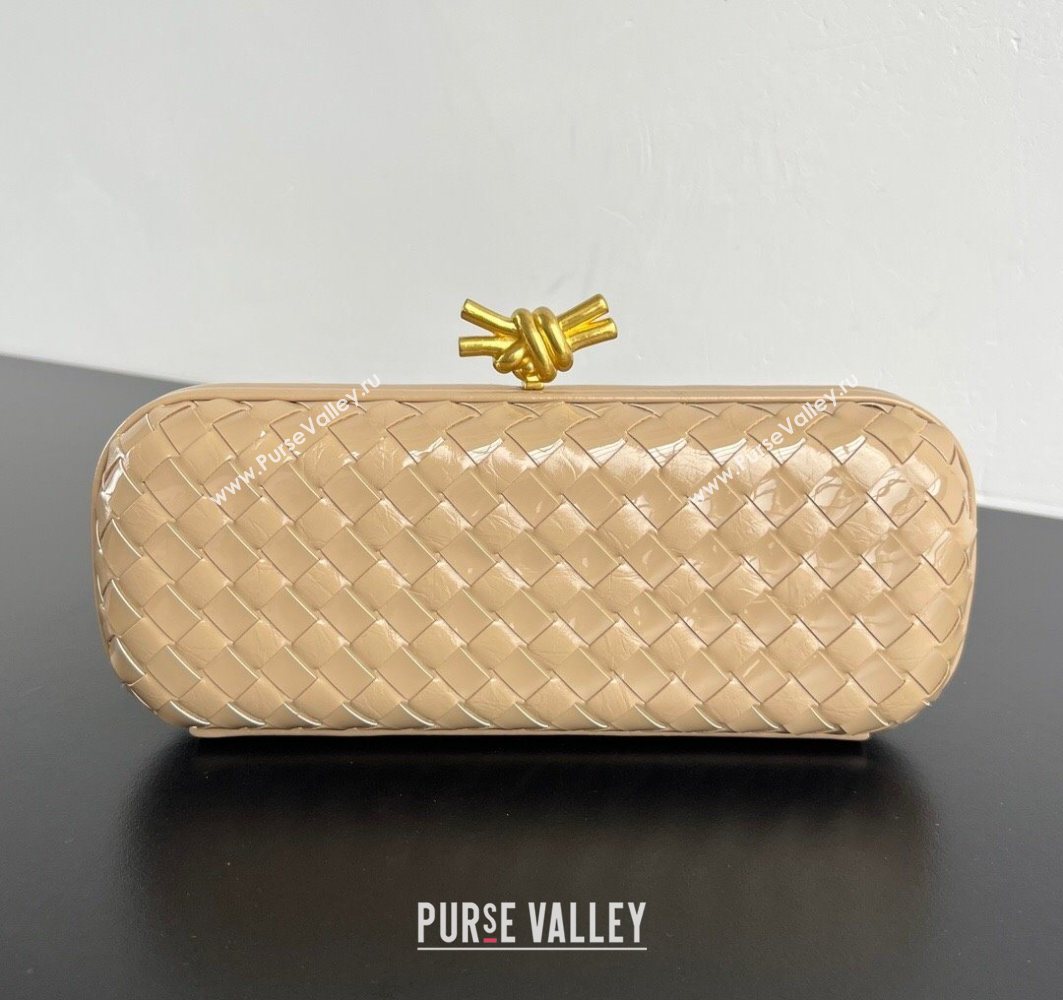 Bottega Veneta Knot Long Clutch in Intreccio Leather Apricot 2025 0801 (WT-250801026)