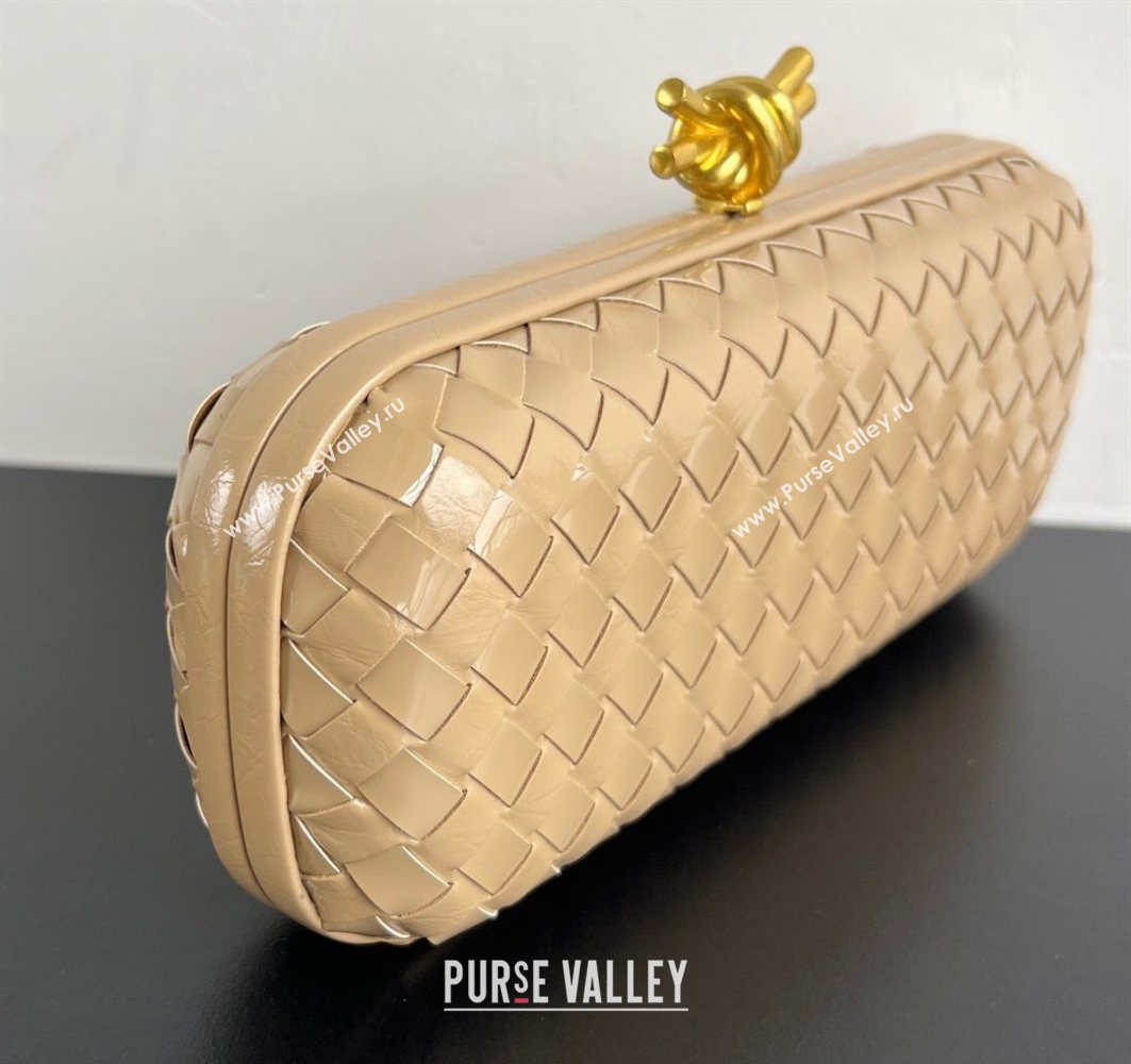 Bottega Veneta Knot Long Clutch in Intreccio Leather Apricot 2025 0801 (WT-250801026)