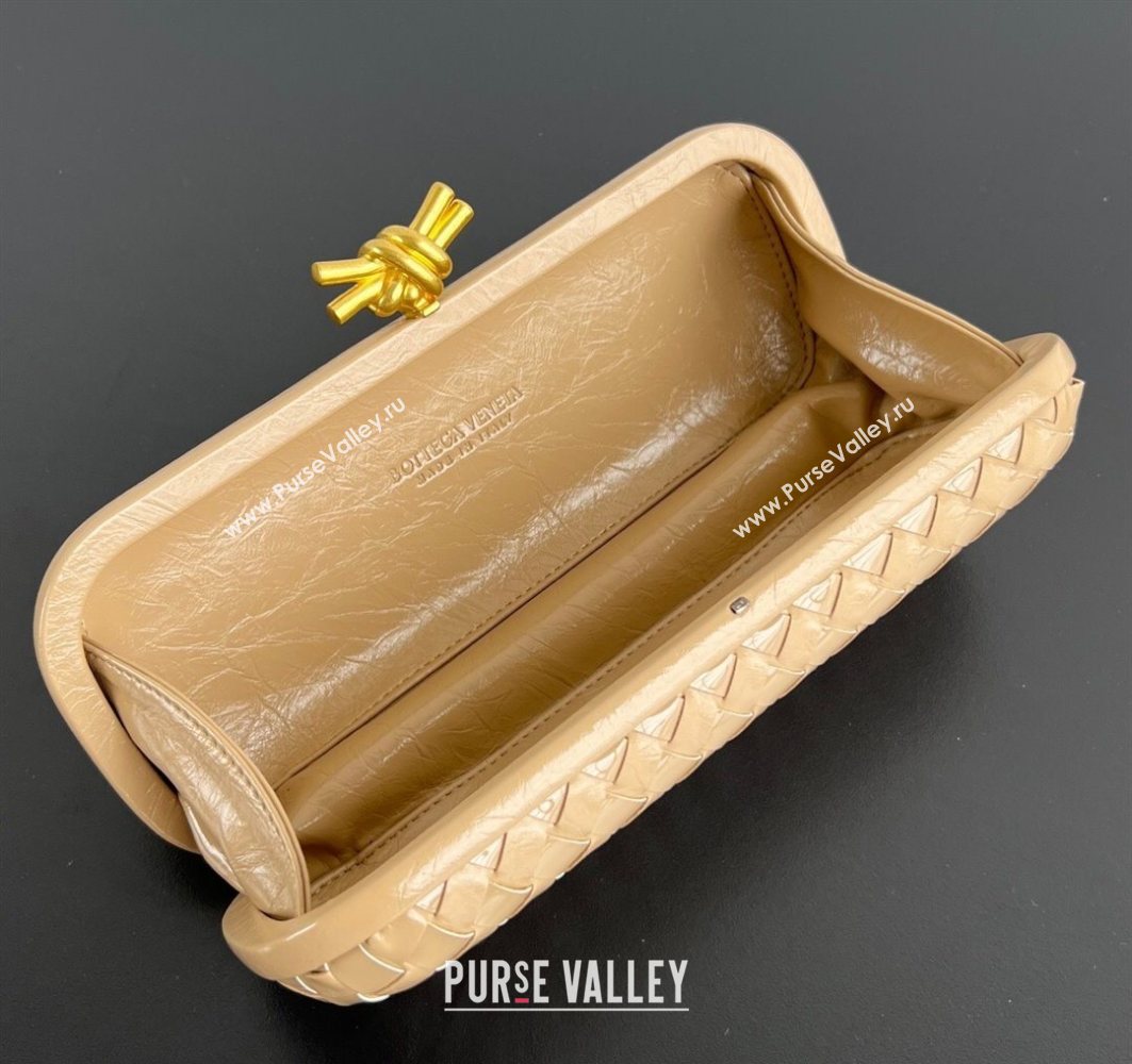 Bottega Veneta Knot Long Clutch in Intreccio Leather Apricot 2025 0801 (WT-250801026)