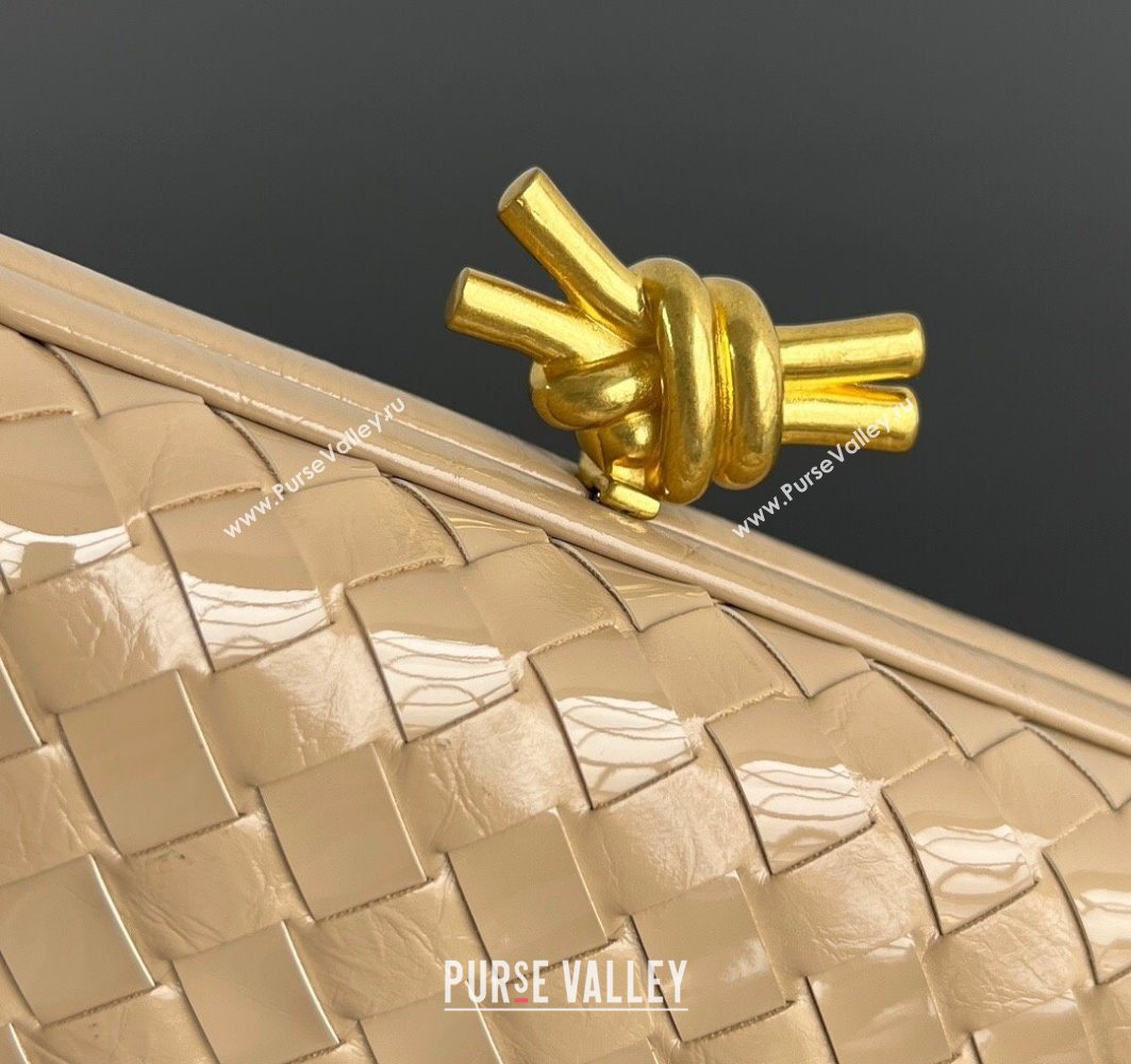 Bottega Veneta Knot Long Clutch in Intreccio Leather Apricot 2025 0801 (WT-250801026)