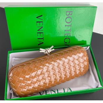 Bottega Veneta Knot Long Clutch in Intreccio Leather Brown 2025 0801 (WT-250801027)