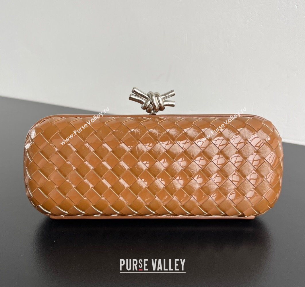 Bottega Veneta Knot Long Clutch in Intreccio Leather Brown 2025 0801 (WT-250801027)