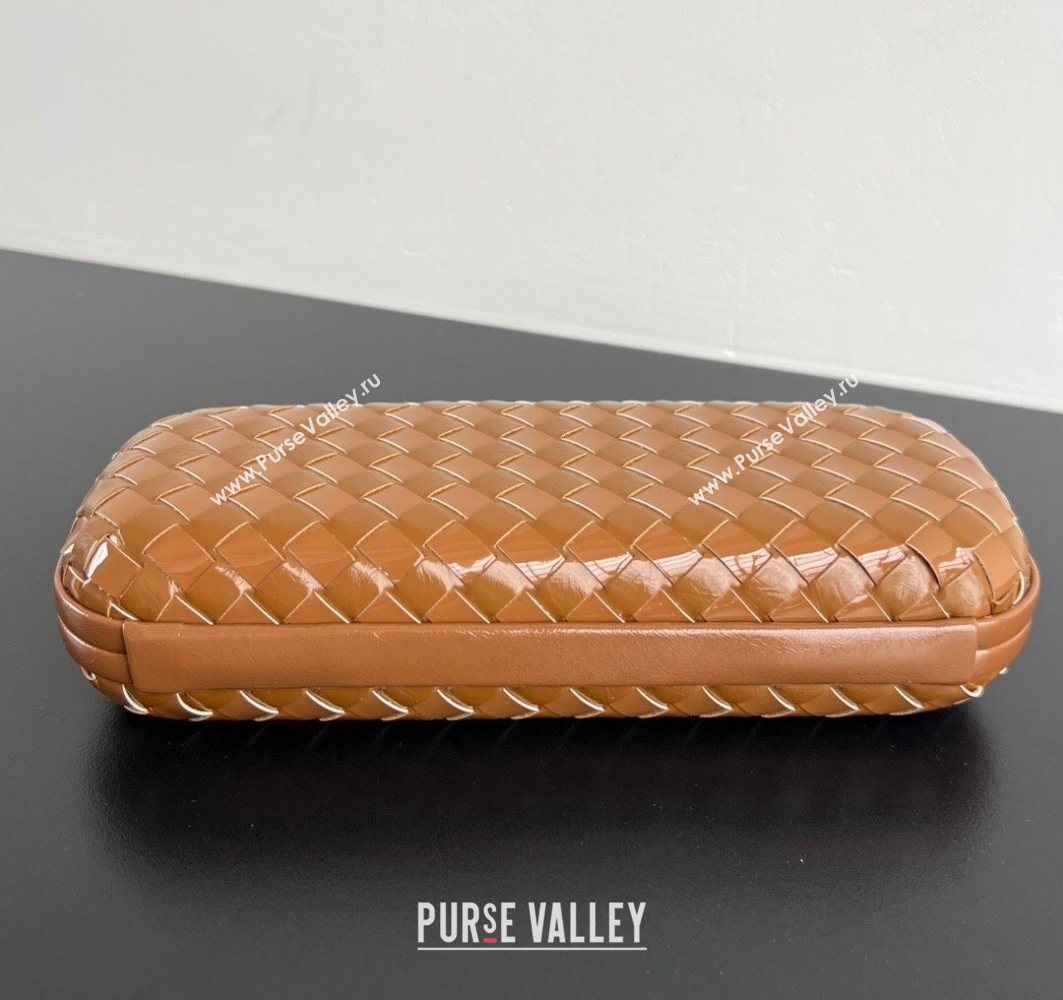 Bottega Veneta Knot Long Clutch in Intreccio Leather Brown 2025 0801 (WT-250801027)
