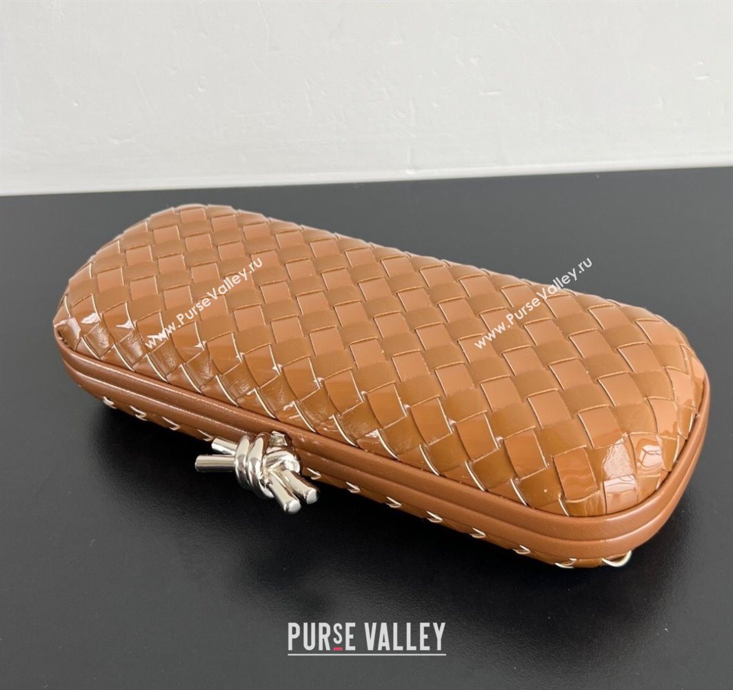 Bottega Veneta Knot Long Clutch in Intreccio Leather Brown 2025 0801 (WT-250801027)