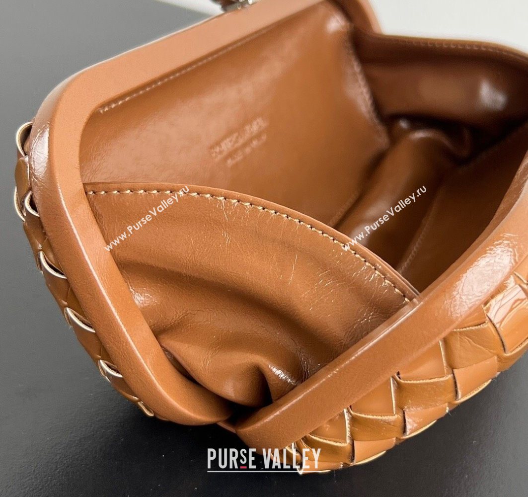 Bottega Veneta Knot Long Clutch in Intreccio Leather Brown 2025 0801 (WT-250801027)