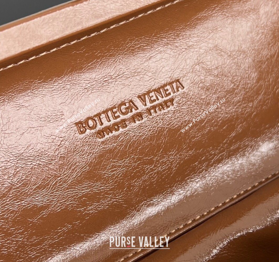 Bottega Veneta Knot Long Clutch in Intreccio Leather Brown 2025 0801 (WT-250801027)