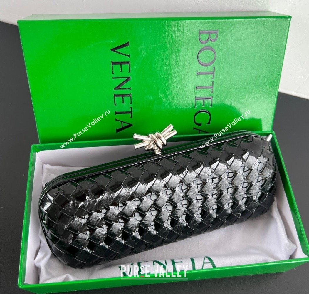 Bottega Veneta Knot Long Clutch in Intreccio Leather Black 2025 0801 (WT-250801028)