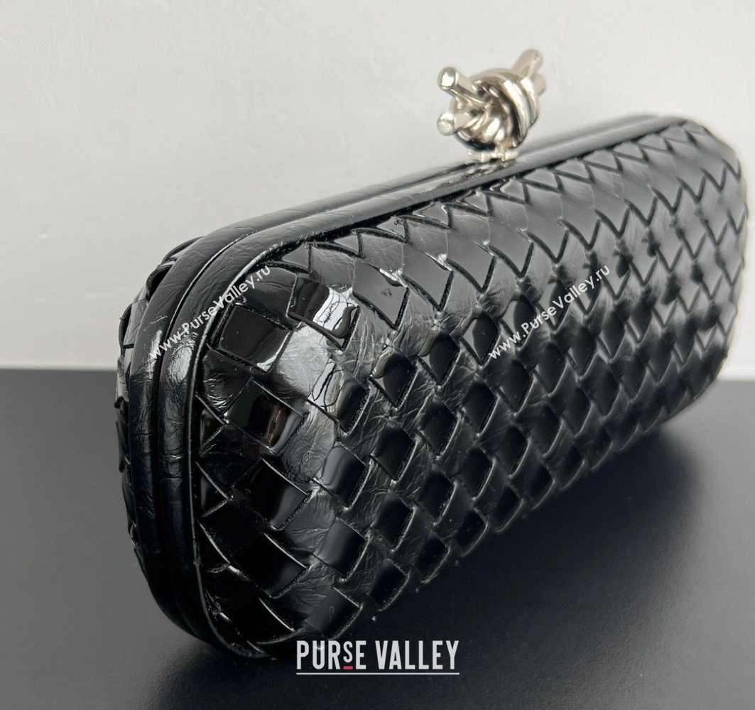 Bottega Veneta Knot Long Clutch in Intreccio Leather Black 2025 0801 (WT-250801028)