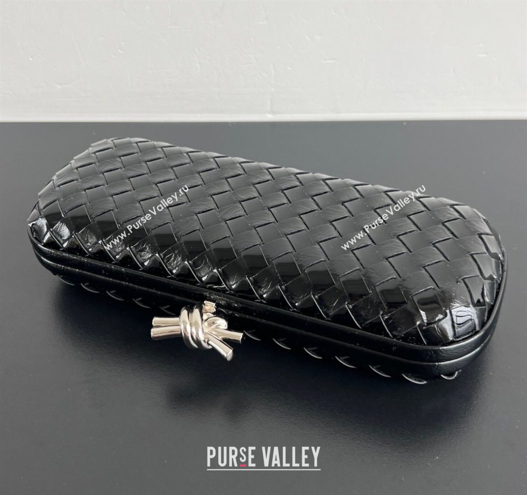 Bottega Veneta Knot Long Clutch in Intreccio Leather Black 2025 0801 (WT-250801028)