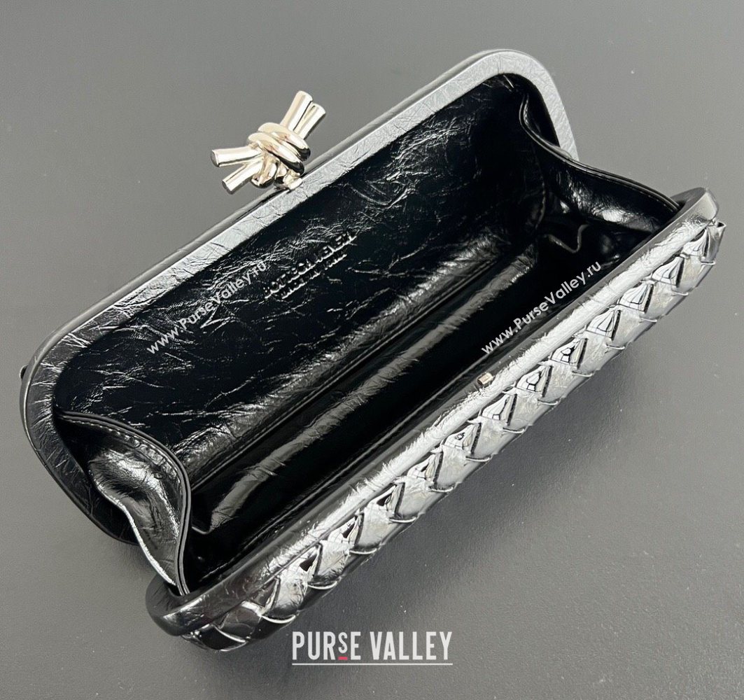 Bottega Veneta Knot Long Clutch in Intreccio Leather Black 2025 0801 (WT-250801028)