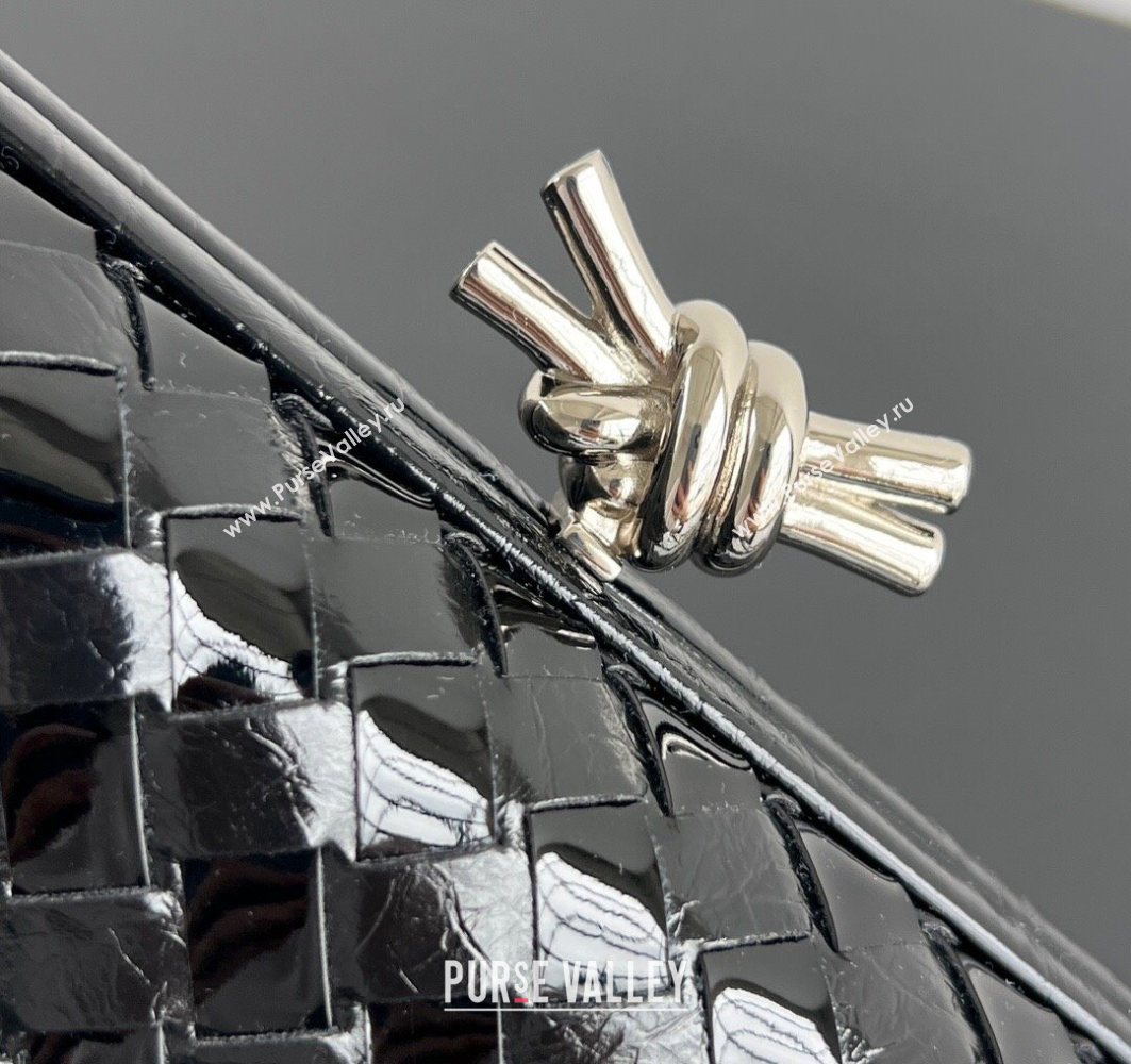 Bottega Veneta Knot Long Clutch in Intreccio Leather Black 2025 0801 (WT-250801028)