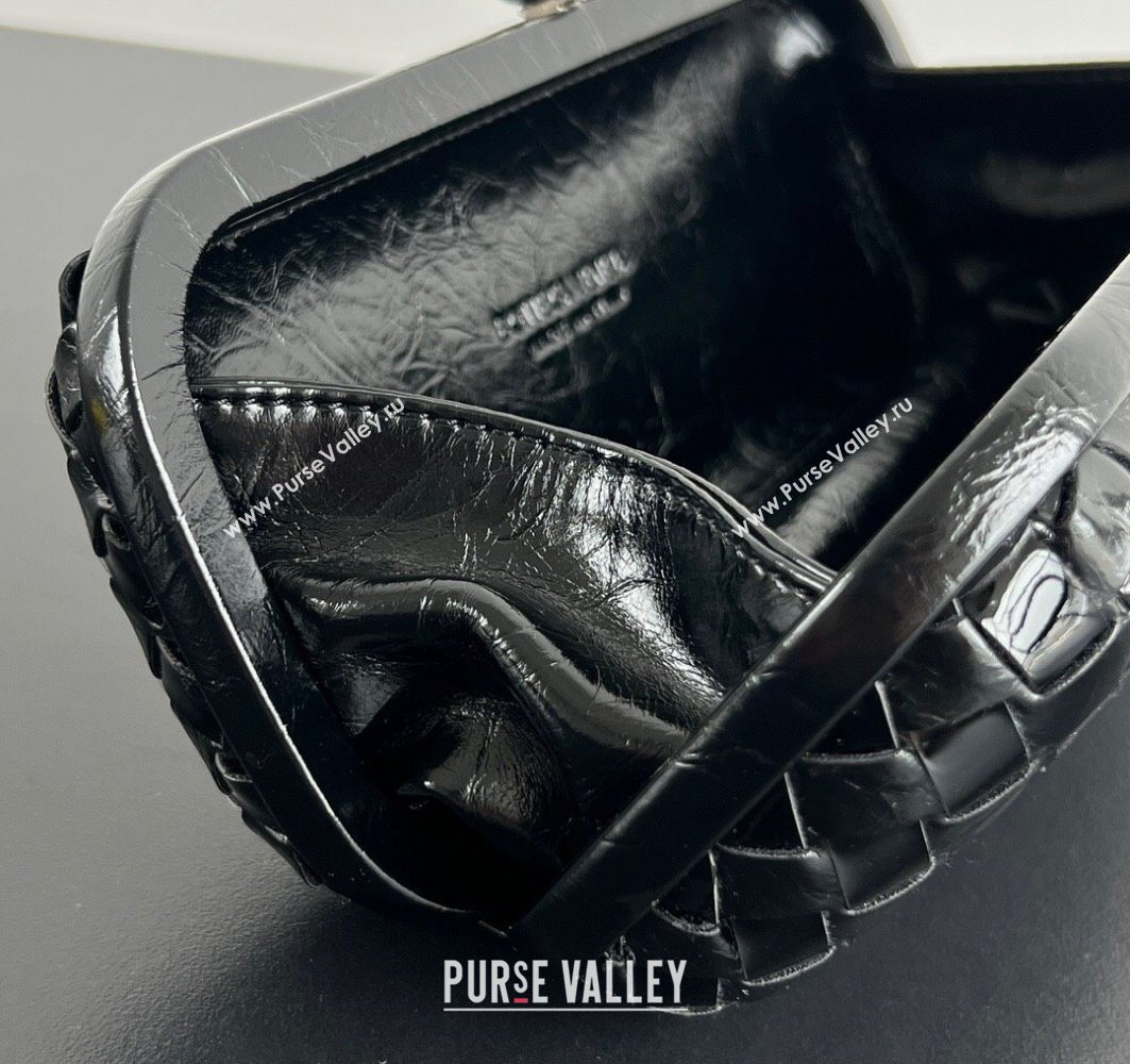 Bottega Veneta Knot Long Clutch in Intreccio Leather Black 2025 0801 (WT-250801028)