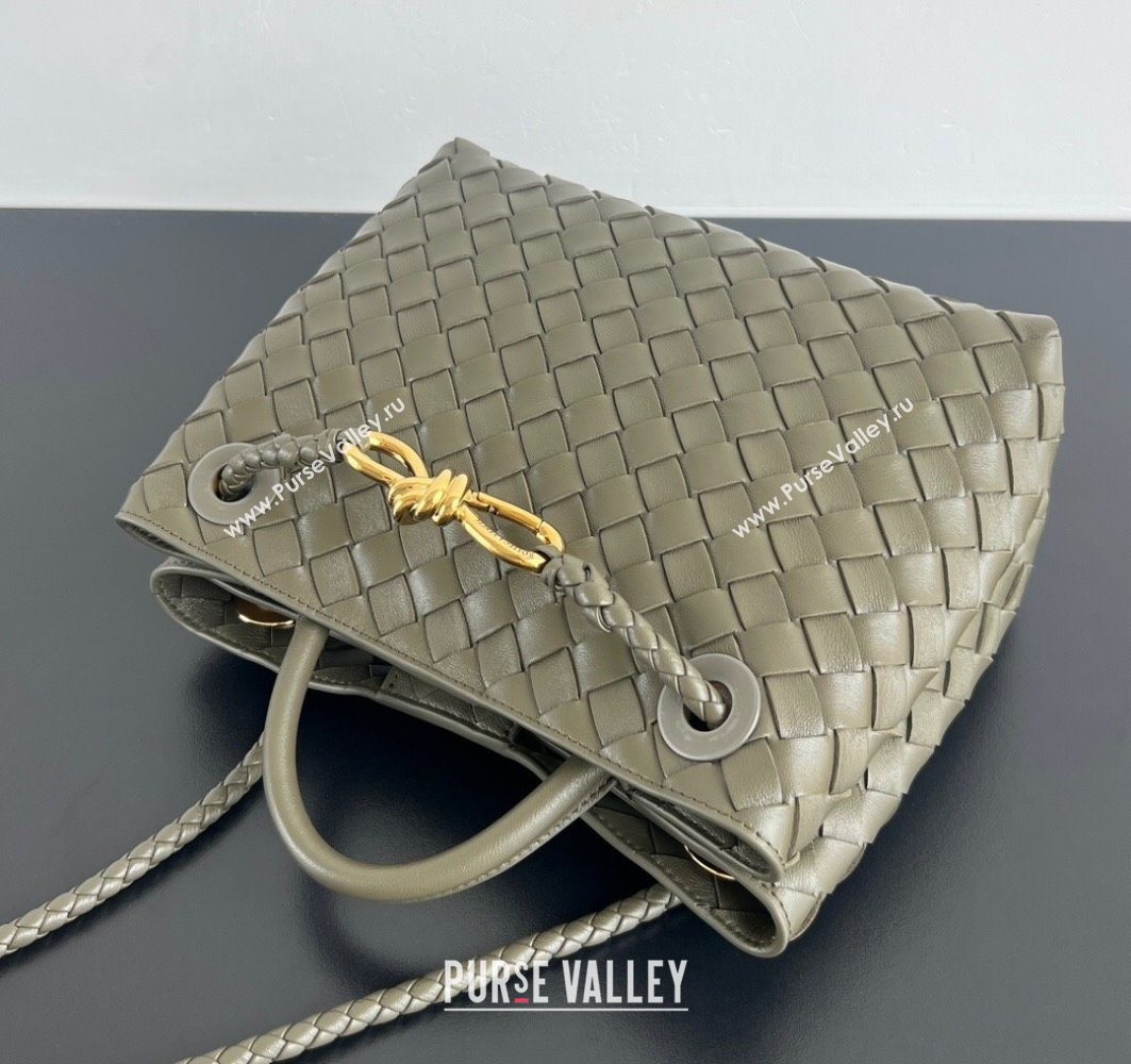 Bottega Veneta Small Andiamo Top Handle Bag in Intrecciato Leather Cypress Green 2025 743568 (WT-250731002)