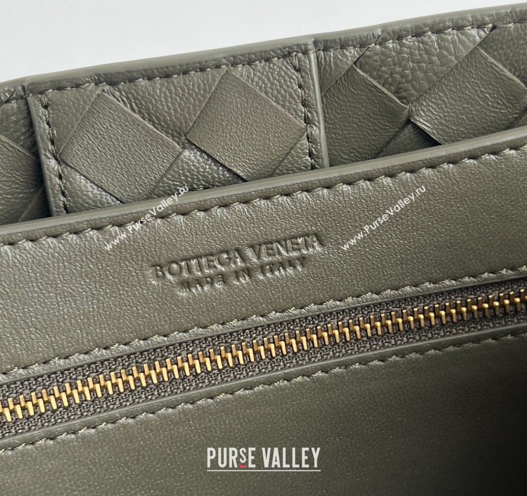 Bottega Veneta Small Andiamo Top Handle Bag in Intrecciato Leather Cypress Green 2025 743568 (WT-250731002)