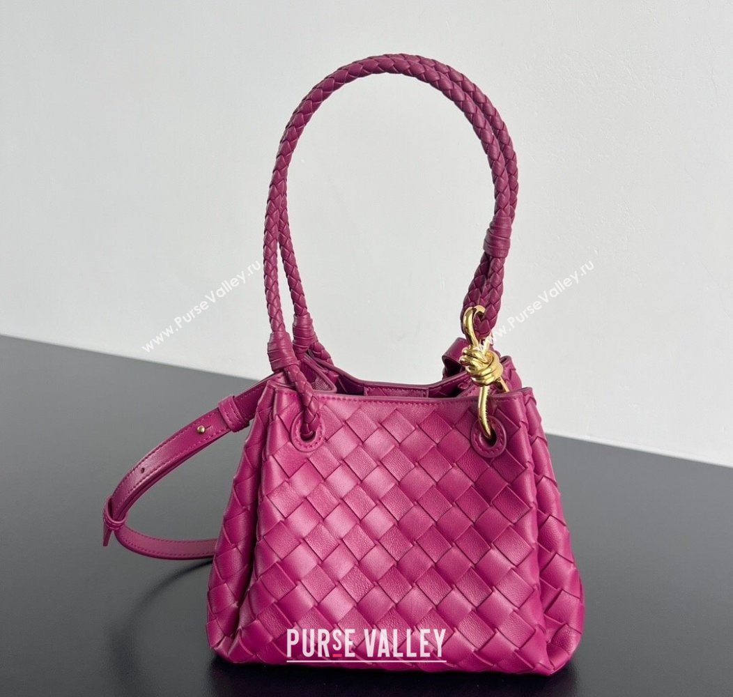 Bottega Veneta Small Parachute Shoulder Bag in Intrecciato Leather 796569 Cinnabar Purple 2025 (WT-250801001)