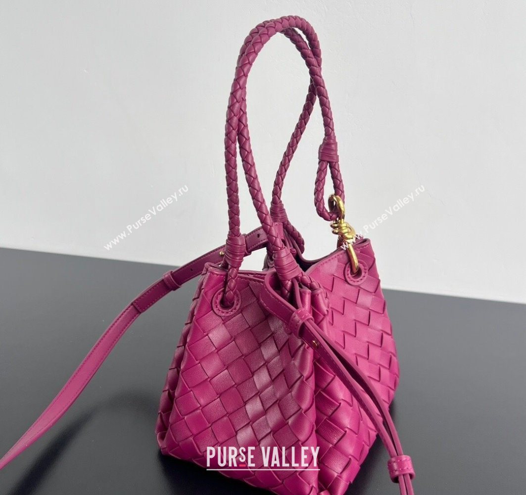 Bottega Veneta Small Parachute Shoulder Bag in Intrecciato Leather 796569 Cinnabar Purple 2025 (WT-250801001)