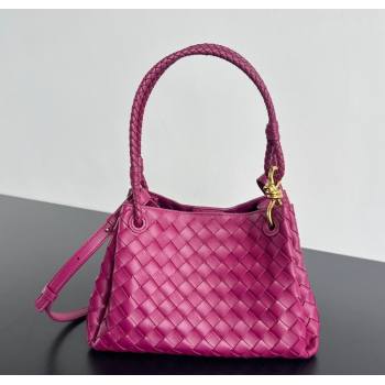 Bottega Veneta Parachute Medium Shoulder Bag in Intrecciato Leather Cinnabar Purple 2025 835921 (WT-250801003)