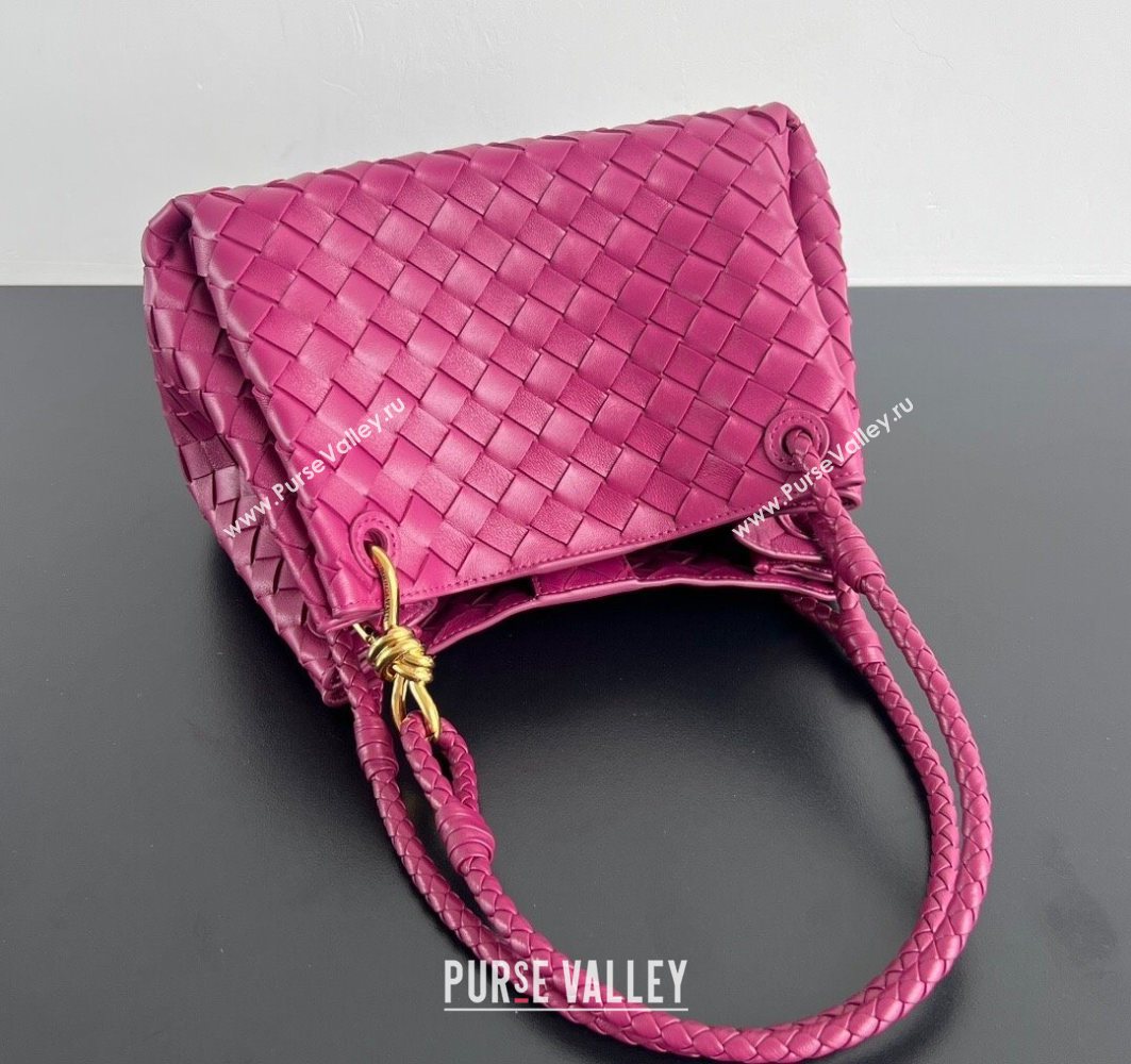 Bottega Veneta Parachute Medium Shoulder Bag in Intrecciato Leather Cinnabar Purple 2025 835921 (WT-250801003)
