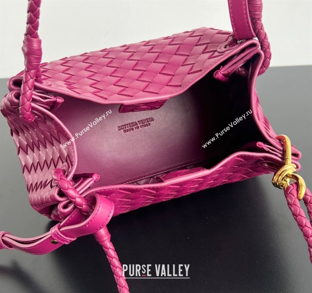 Bottega Veneta Parachute Medium Shoulder Bag in Intrecciato Leather Cinnabar Purple 2025 835921 (WT-250801003)