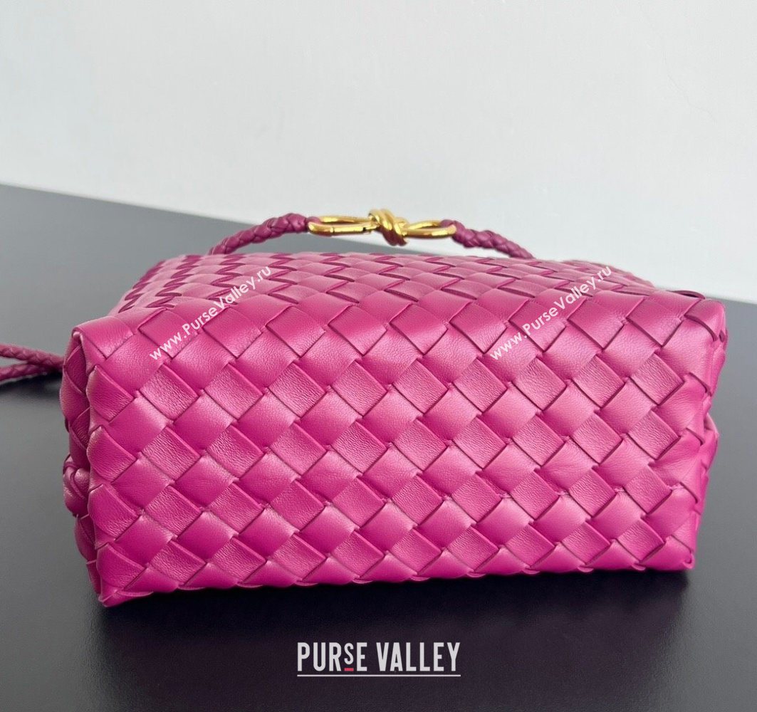 Bottega Veneta Small Andiamo Top Handle Bag in Intrecciato Leather Cinnabar Purple 2025 743568 (WT-250731037)