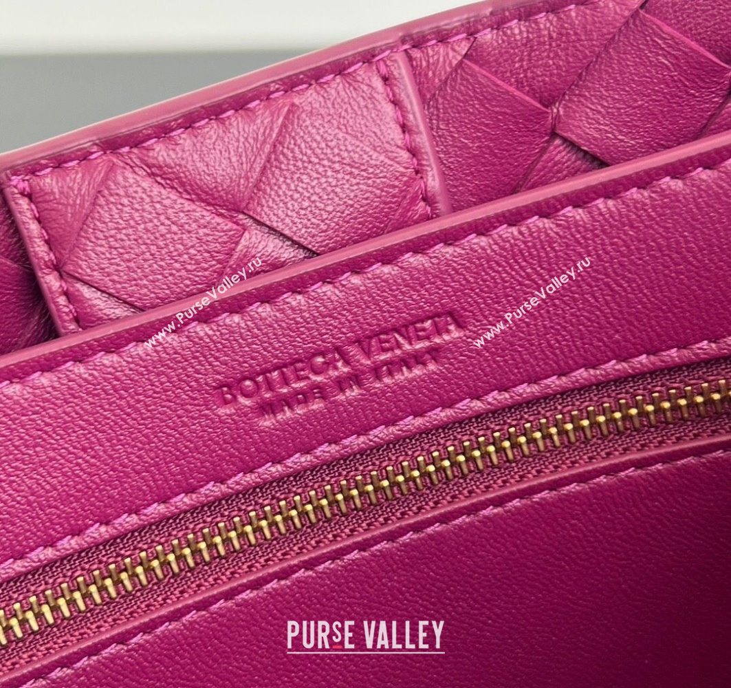 Bottega Veneta Small Andiamo Top Handle Bag in Intrecciato Leather Cinnabar Purple 2025 743568 (WT-250731037)