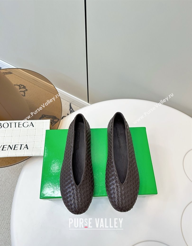 Bottega Veneta Rosa Ballerinas Flat in Mini Intrecciato Leather Fondant Brown 2025 (MD-250823008)