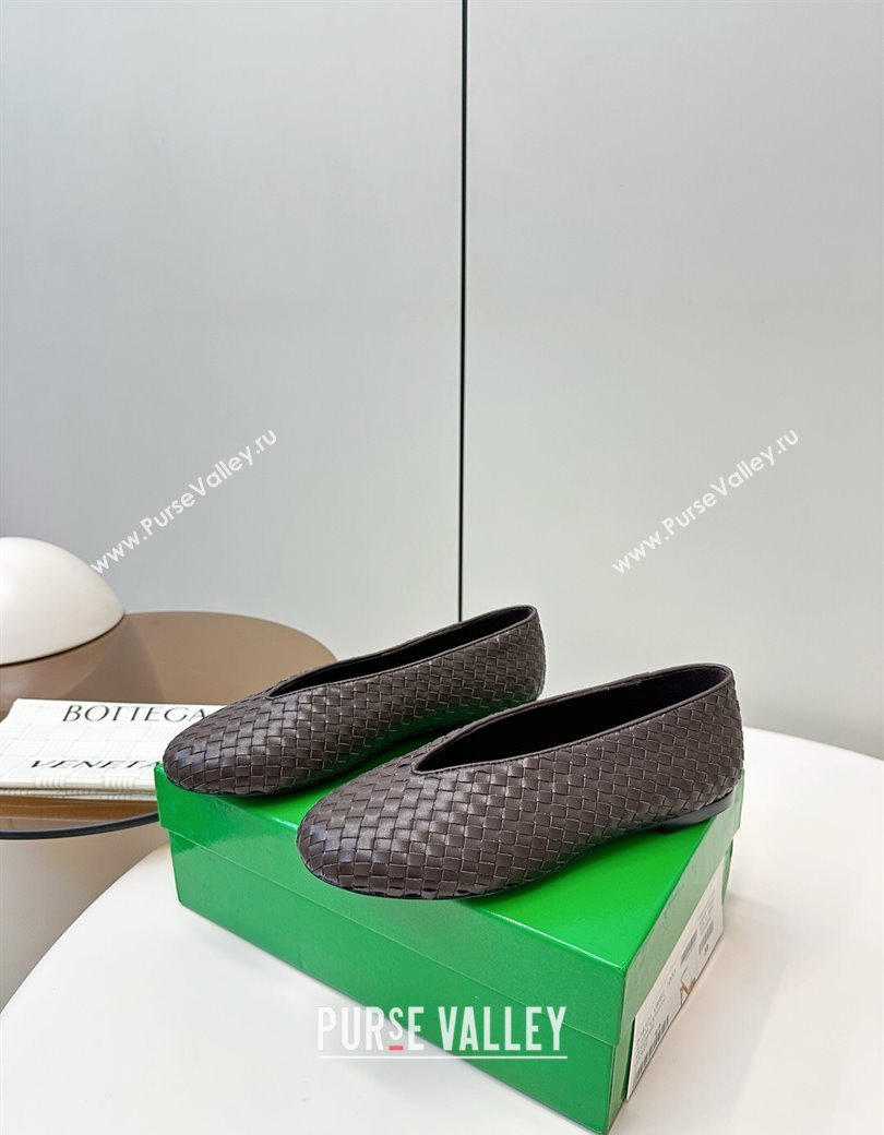 Bottega Veneta Rosa Ballerinas Flat in Mini Intrecciato Leather Fondant Brown 2025 (MD-250823008)