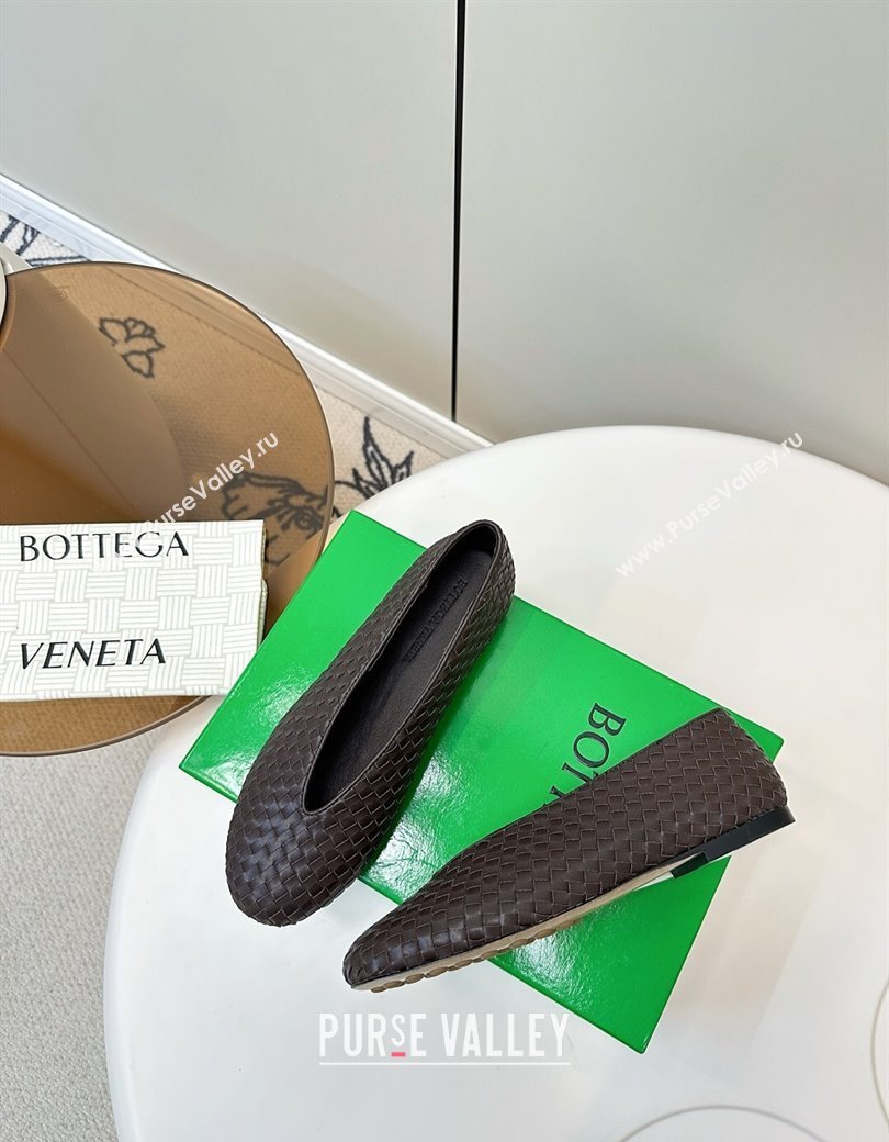 Bottega Veneta Rosa Ballerinas Flat in Mini Intrecciato Leather Fondant Brown 2025 (MD-250823008)
