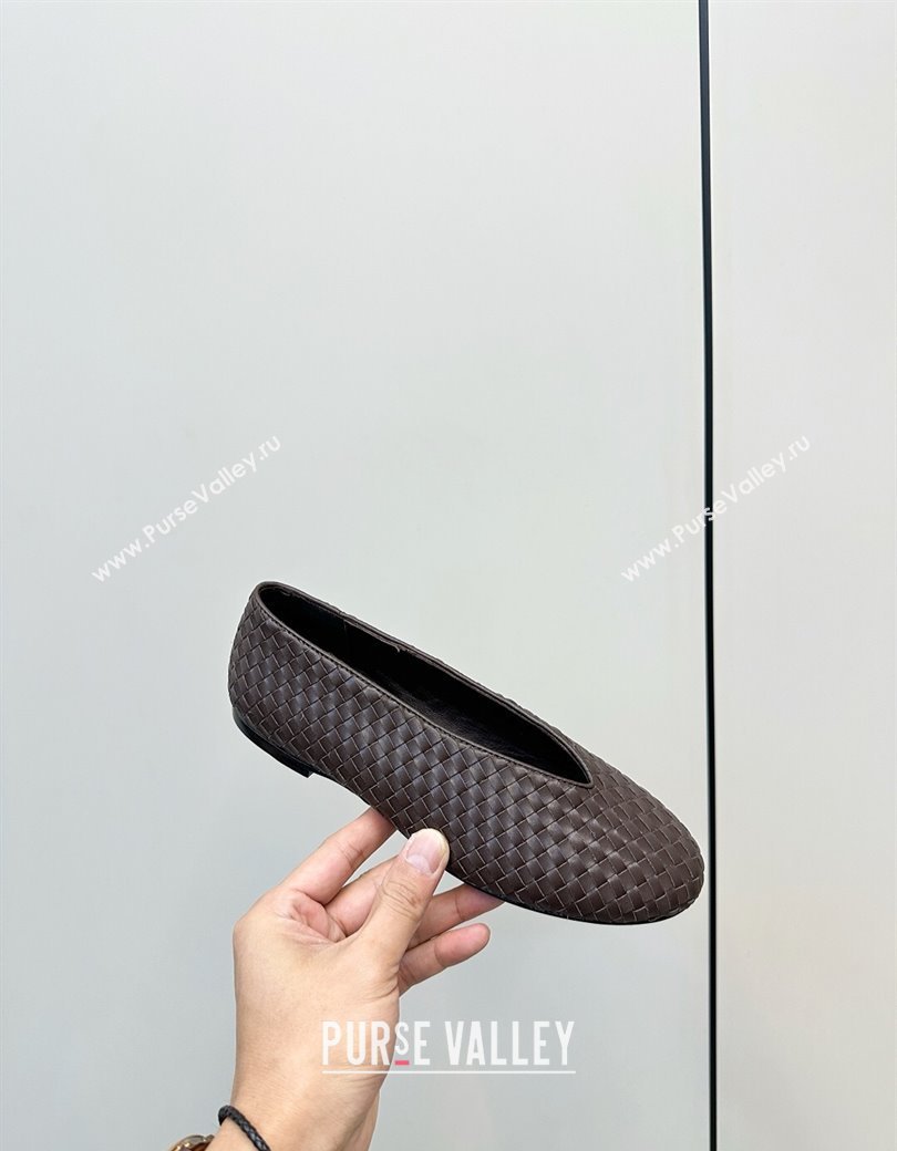 Bottega Veneta Rosa Ballerinas Flat in Mini Intrecciato Leather Fondant Brown 2025 (MD-250823008)