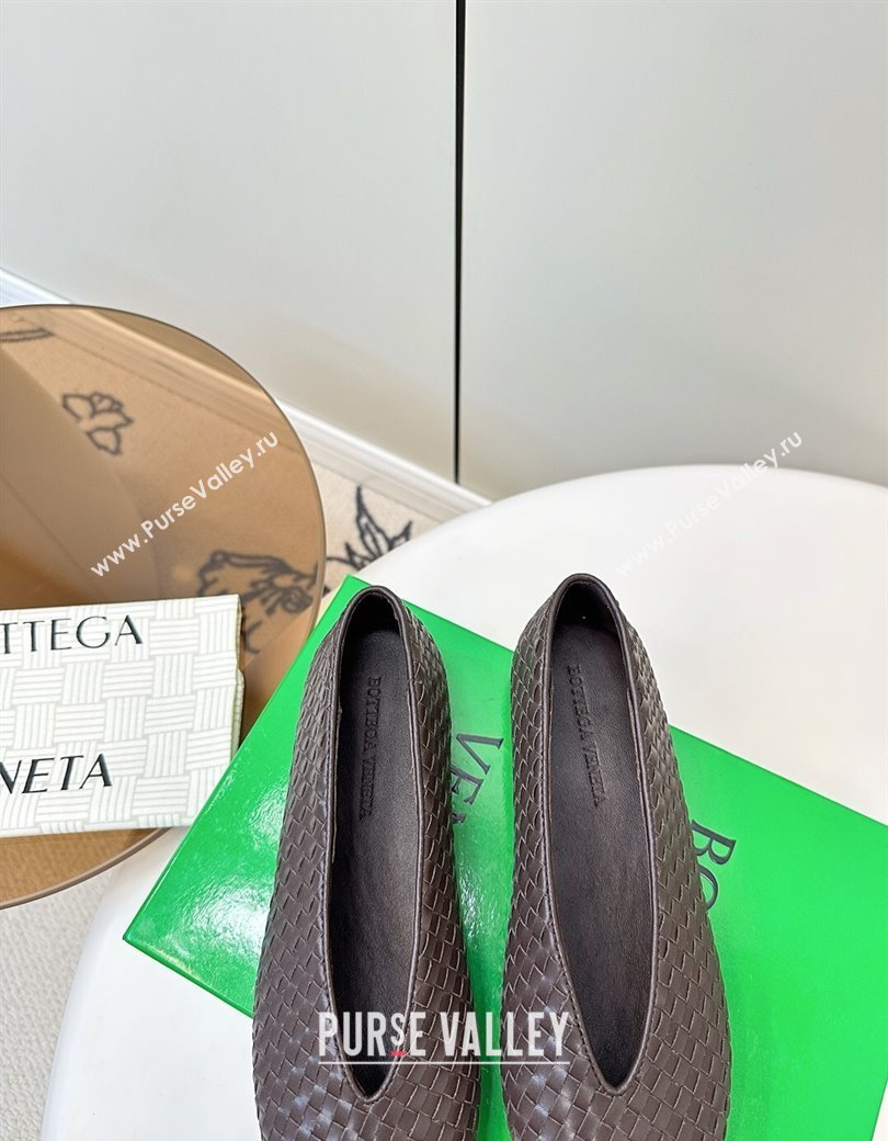Bottega Veneta Rosa Ballerinas Flat in Mini Intrecciato Leather Fondant Brown 2025 (MD-250823008)