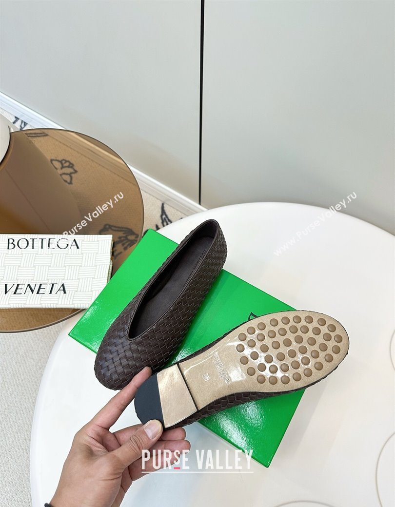 Bottega Veneta Rosa Ballerinas Flat in Mini Intrecciato Leather Fondant Brown 2025 (MD-250823008)