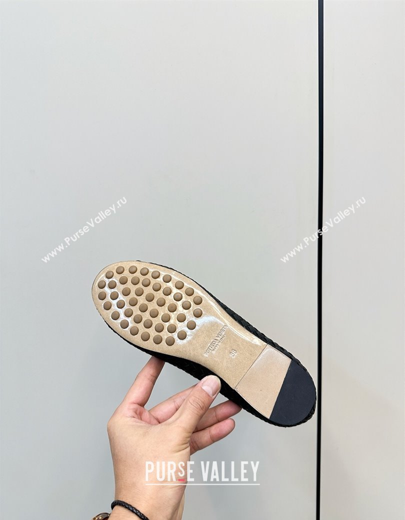 Bottega Veneta Rosa Ballerinas Flat in Mini Intrecciato Leather Black 2025 (MD-250823010)