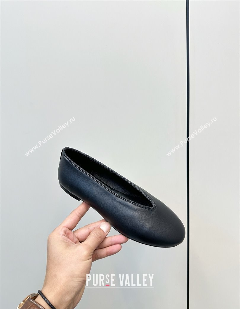 Bottega Veneta Rosa Ballerinas Flat in Calfskin Leather Black 2025 (MD-250823012)