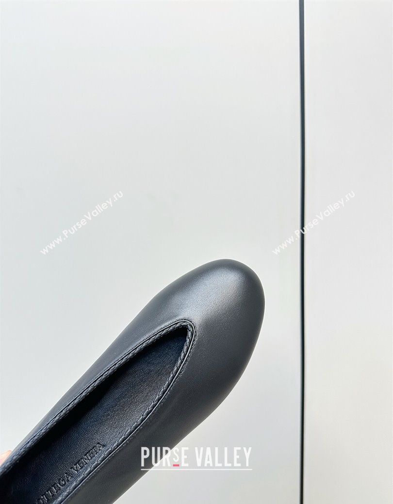 Bottega Veneta Rosa Ballerinas Flat in Calfskin Leather Black 2025 (MD-250823012)