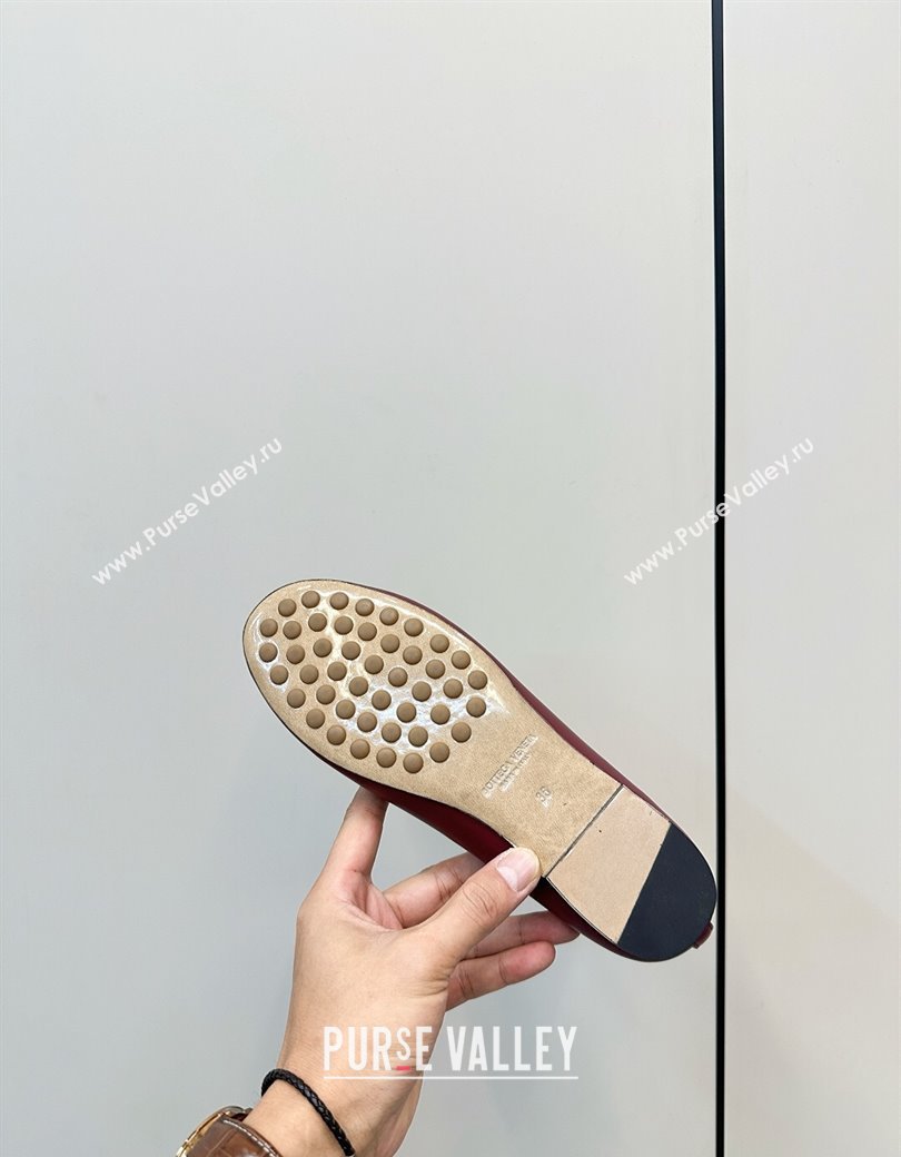 Bottega Veneta Rosa Ballerinas Flat in Calfskin Leather Burgundy 2025 (MD-250823013)