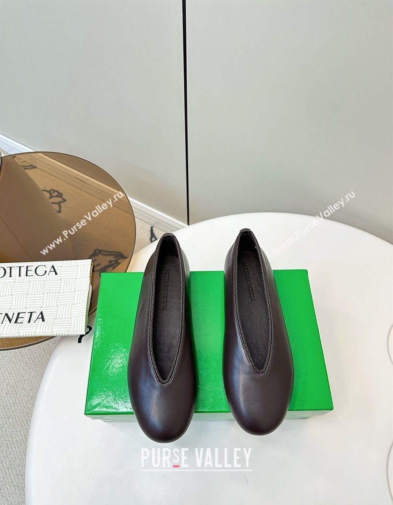 Bottega Veneta Rosa Ballerinas Flat in Calfskin Leather Fondant Brown 2025 (MD-250823014)