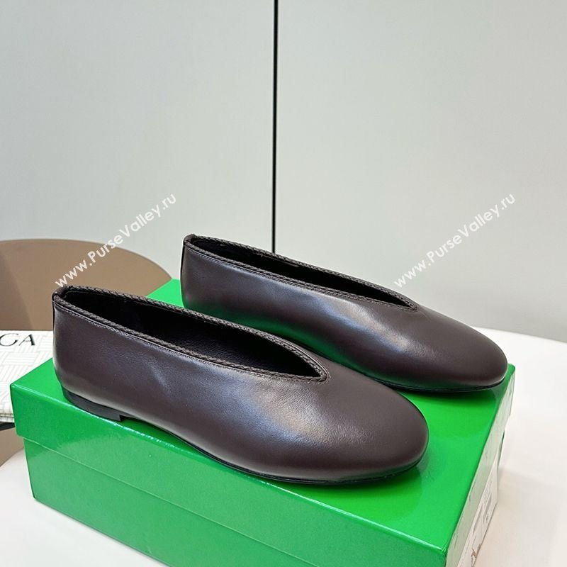 Bottega Veneta Rosa Ballerinas Flat in Calfskin Leather Fondant Brown 2025 (MD-250823014)