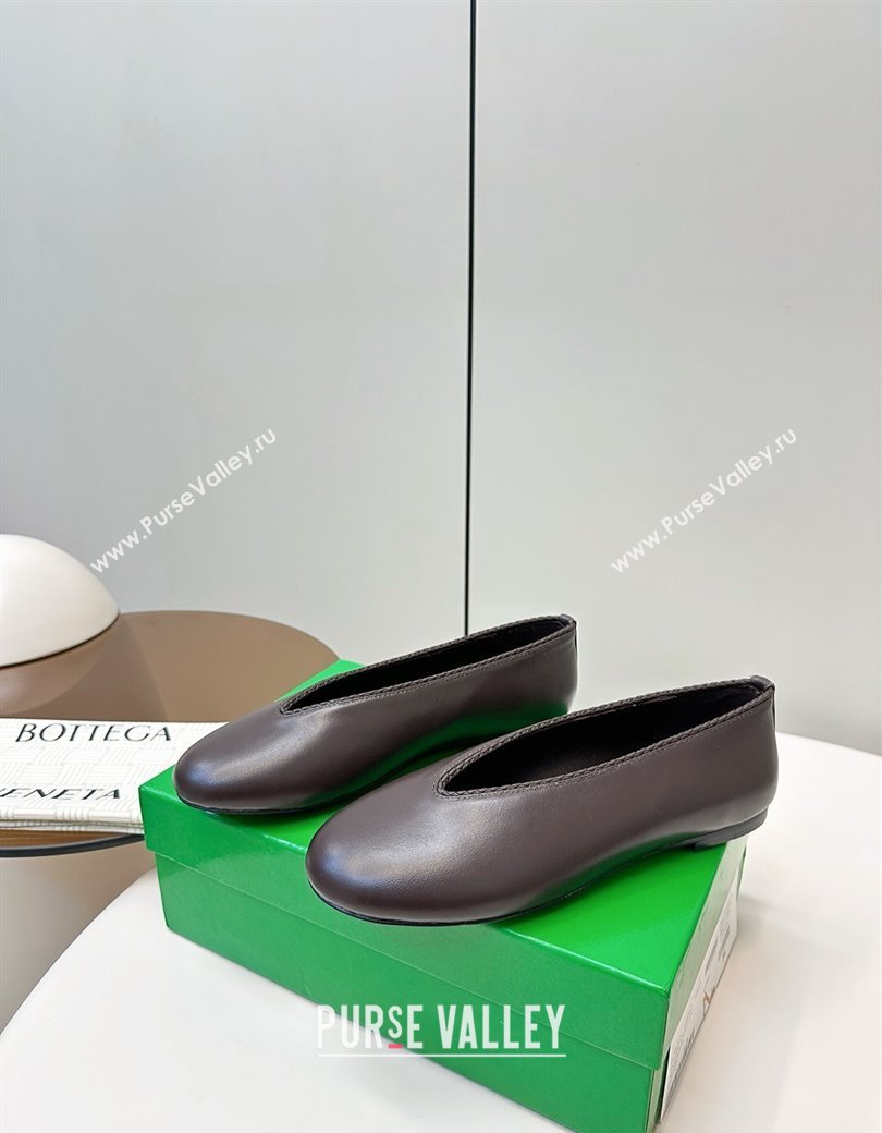 Bottega Veneta Rosa Ballerinas Flat in Calfskin Leather Fondant Brown 2025 (MD-250823014)