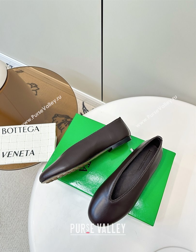 Bottega Veneta Rosa Ballerinas Flat in Calfskin Leather Fondant Brown 2025 (MD-250823014)