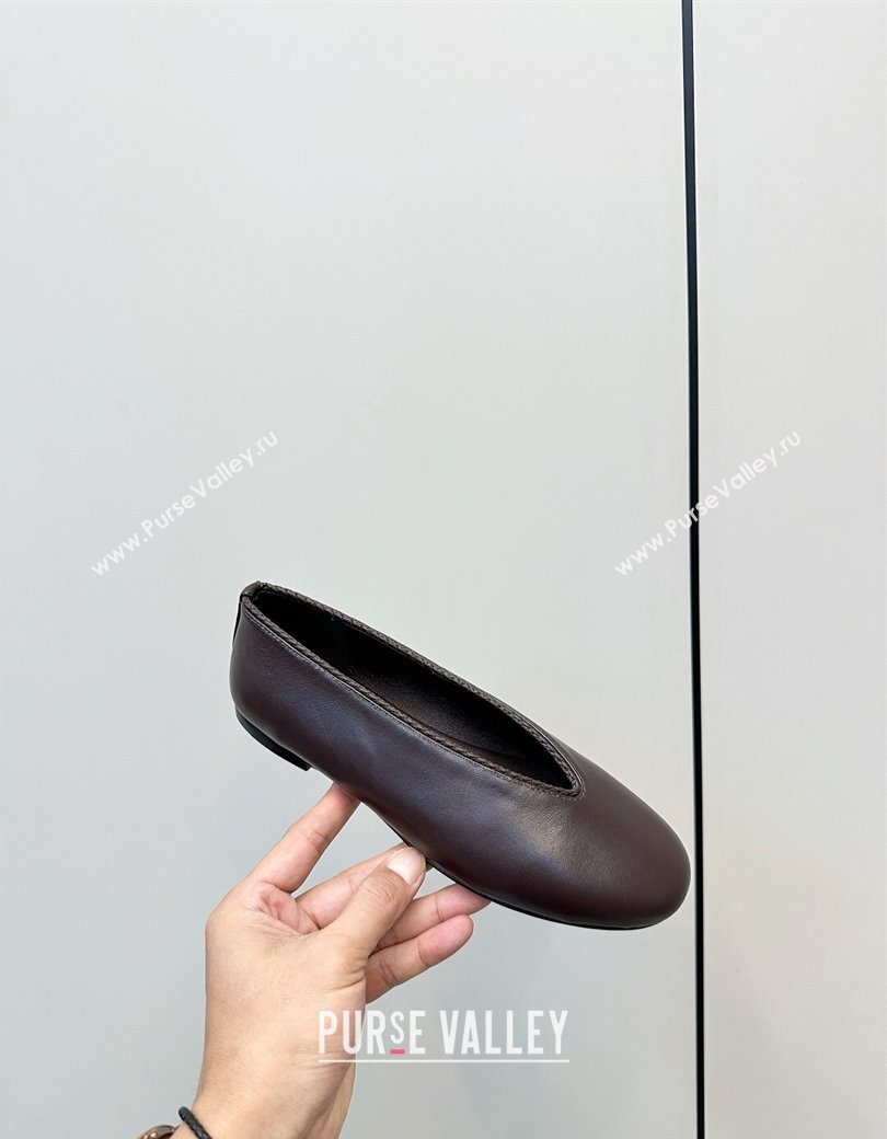 Bottega Veneta Rosa Ballerinas Flat in Calfskin Leather Fondant Brown 2025 (MD-250823014)