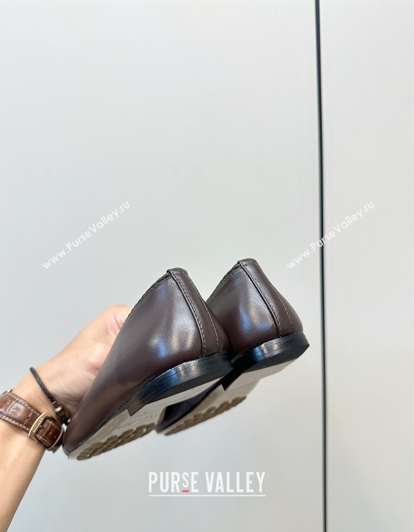 Bottega Veneta Rosa Ballerinas Flat in Calfskin Leather Fondant Brown 2025 (MD-250823014)