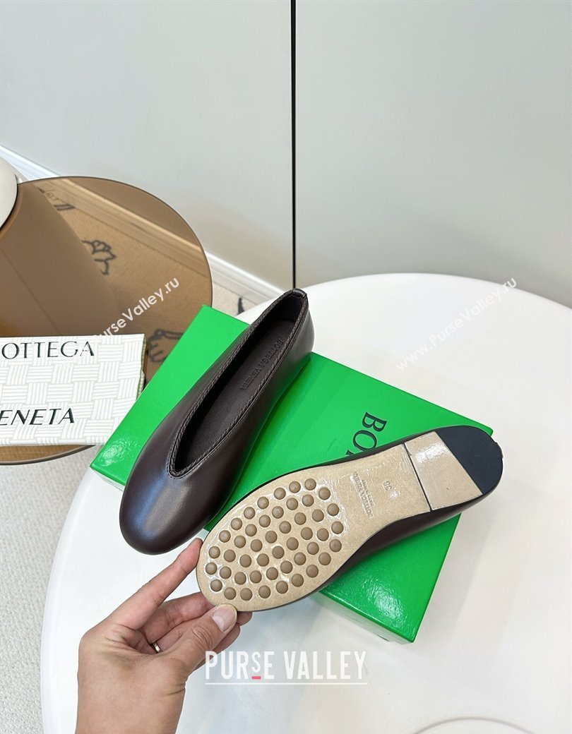 Bottega Veneta Rosa Ballerinas Flat in Calfskin Leather Fondant Brown 2025 (MD-250823014)