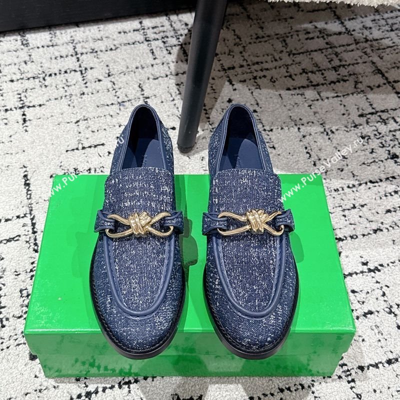 Bottega Veneta Astaire Loafers in Denim with Knot Blue/Gold 2025 (MD-250823033)
