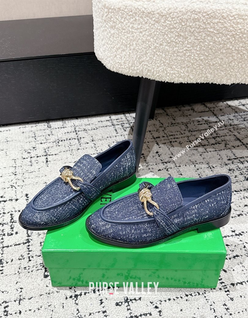 Bottega Veneta Astaire Loafers in Denim with Knot Blue/Gold 2025 (MD-250823033)